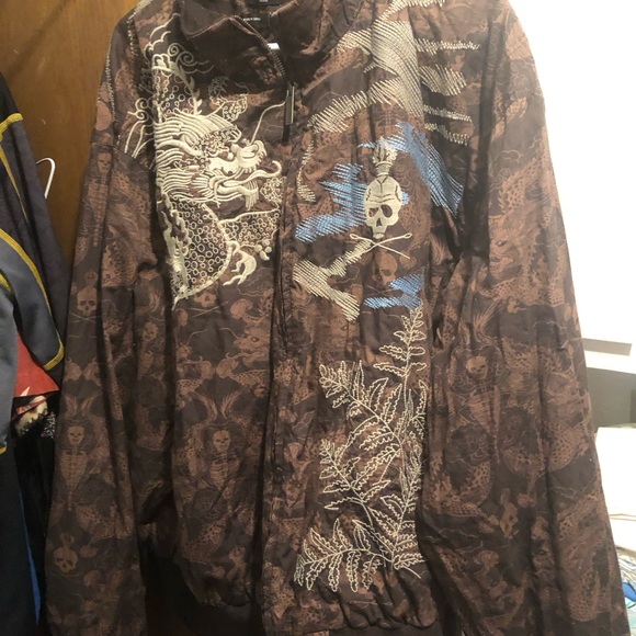 🐲🎃Vintage Marc Ecko Cut & Sew Embroidered Jacket- 687 $180 or $150 w/offer - Picture 2 of 7